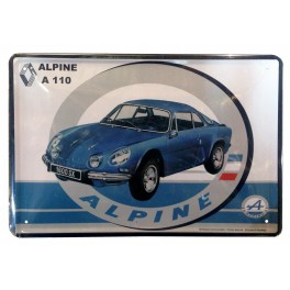 Plaque Métal bombée : Renault Alpine A 110, 30 x 20 cm