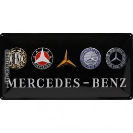 Plaque 3D Métal MERCDES-Benz : Logo Evolution, 50 x 25 cm