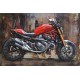 Tableau sur Bois & Métal 3D : La Moto Ducati, L 120 cm