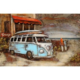 Tableau sur Bois & Métal 3D : Combi & Surf Attitude, L 120 cm