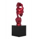 Sculpture Design Résine : Indiscrétion, Mod Rouge Rubis, H 57 cm