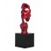 Sculpture Design Résine : Indiscrétion, Mod Rouge Rubis, H 57 cm