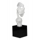 Sculpture Design Résine : Indiscrétion, Mod Blanc Satiné H 57 cm