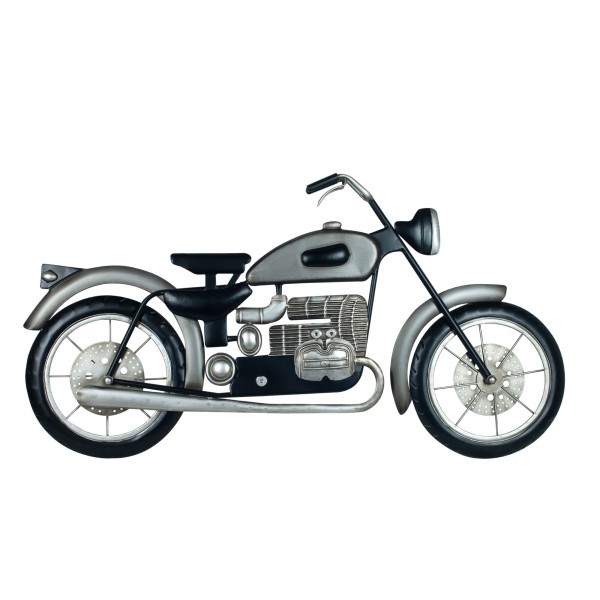 Figurine Moto Vintage en Métal Gris et Noir (30 x 11 x 14 cm) – Tendances  Meubles