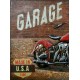 Tableau Métal 3D XL : Moto Rouge Vintage USA & Garage, L 120 cm