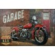 Tableau sur Bois & Métal 3D : Moto Harley Davidson & Rote 66, L 80 cm