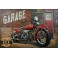 Tableau Métal 3D XL : Moto Rouge Vintage USA & Garage, L 120 cm