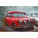 Tableau Métal 3D XL : Deux Voitures Mini Cooper S, L 100 cm