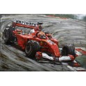 Tableau sur Bois & Métal 3D : Formule 1 Ferrari, L 120 cm