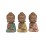 Set de 3 Moines de la Sagesse Assis 2, Collection Baby Zen, H 11 cm