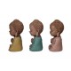 Set de 3 Moines de la Sagesse Assis 2, Collection Baby Zen, H 11 cm