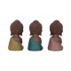 Set de 3 Moines de la Sagesse Assis 2, Collection Baby Zen, H 11 cm