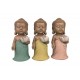 Set de 3 Moines de la Sagesse Assis 2, Collection Baby Zen, H 11 cm