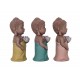 Set de 3 Moines de la Sagesse Assis 2, Collection Baby Zen, H 11 cm