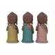 Set de 3 Moines de la Sagesse Assis 2, Collection Baby Zen, H 11 cm