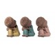 Set de 3 Moines de la Sagesse Assis 2, Collection Baby Zen, H 11 cm