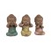 Set de 3 Moines de la Sagesse Assis 2, Collection Baby Zen, H 11 cm