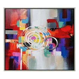 Tableau moderne : Voiliers multicolores, Encadrement Alu, H 80 cm