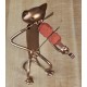 Statuette fer Musique : Le chat Trompettiste, H 31 cm