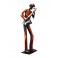 Sculpture Musique Fer : Le saxophone multicolore sur socle, H 71 cm