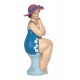 Figurine Thème Bord de Mer : Baigneuse rétro Assise, H 19 cm