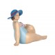 Figurine Thème Bord de Mer : Baigneuse rétro Assise, H 19 cm