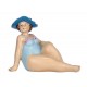 Figurine Thème Bord de Mer : Baigneuse rétro Assise, H 19 cm