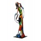 Sculpture Couple Fer : Etreinte Finition Multicolore, H 75 cm