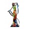 Sculpture Couple Fer : Etreinte Finition Multicolore, H 75 cm