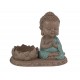 Déco Petit Moine Assis Mod 2, Bleu, Collection Baby Zen, H 20 cm