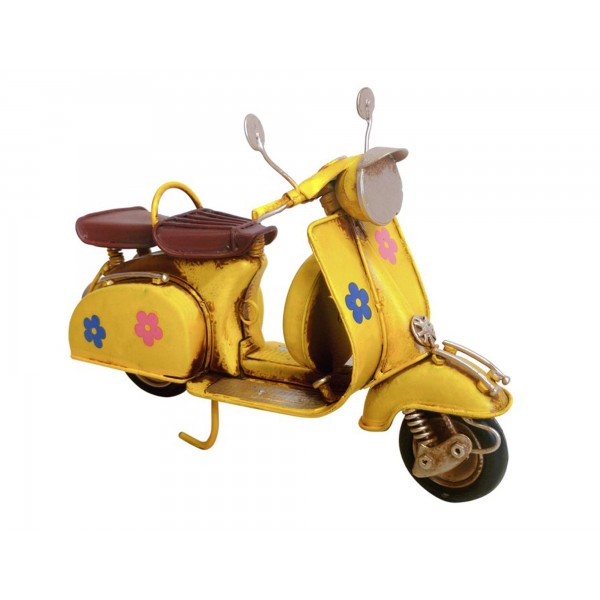 Vespa Scooter Miniature Metal Scooter Miniature in Yellow 