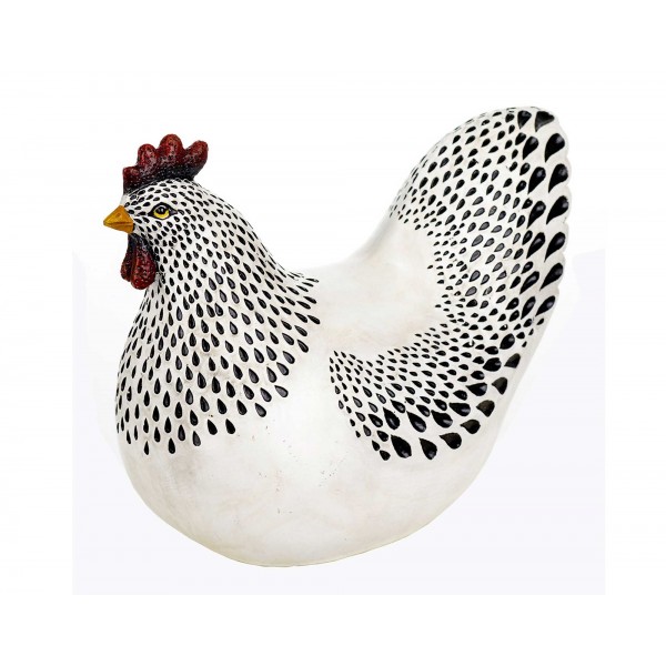 Poule Style R tro ou Industriel R sine Noir et Blanc L 20 cm