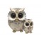 Figurine Hibou Coloré, Rouge Aspect Bois, H 12 cm