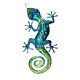 Gecko Mural XL en métal, Bleu et Vert, Modèle ZIG ZAG, H 60 cm