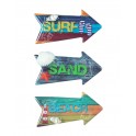 Set 2 magnets Frigo, Panneaux Direction Bord de Mer, H 8 cm