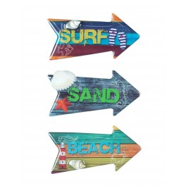 Set 3 magnets Frigo : 3 Tortues Marines Multicolores, H 8 cm