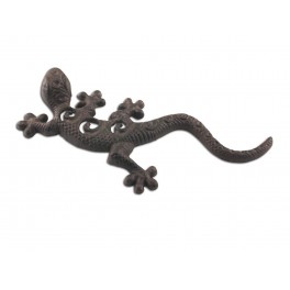 Petite Patère Lézard en fer forgé, H 17 cm