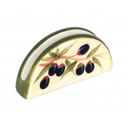 Porte-serviettes Olives en céramique, Longueur14,5 cm