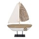 Voilier stylisé et Design en Bois, Style Scandinave, H 36,5 cm