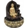 Fontaine Zen Feng Shui, Bouddha, 2 Vasques et Lotus Jungle LED, H 27 cm