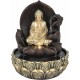 Fontaine Zen Feng Shui, Bouddha, 2 Vasques et Lotus Jungle LED, H 27 cm