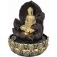 Fontaine Zen Feng Shui, Bouddha, 2 Vasques et Lotus Jungle LED, H 27 cm