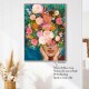 Tableau moderne Femme : Femme Florale, H 100 cm