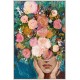 Tableau moderne Femme : Femme Florale, H 100 cm