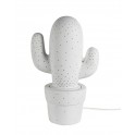 Lampe d'ambiance et Veilleuse Cactus, Porcelaine blanche ajourée, H 30 cm