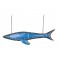 Déco Marine Vintage : Poisson bleu en métal, Marquage industriel, L 85 cm