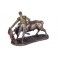 Figurine Corrida Résine : Taureau et Torero, Finition Antic Line, L 18 cm