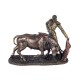 Figurine Corrida Résine : Taureau et Torero, Finition Antic Line, L 18 cm