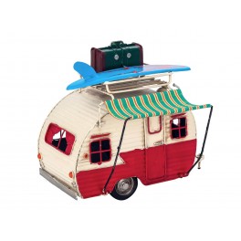 Caravane Miniature HOT-DOG, Véhicule Vintage, L 27 cm