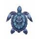 Tortue marine bleue métal, Collection Moana, Hauteur 30,5 cm